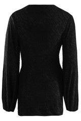 Textured Side Gathered Mini Dress