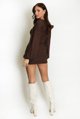 Textured Side Gathered Mini Dress