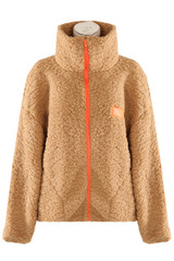 Contrast Zip Borg Jacket