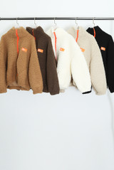 Contrast Zip Borg Jacket