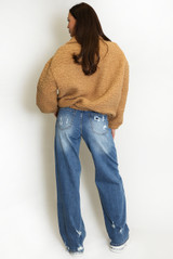 Contrast Zip Borg Jacket