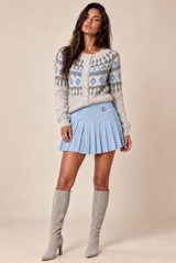 Fine Knit Pleated Mini Skirt