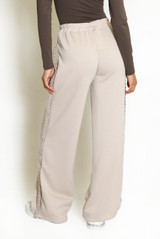 Braided Side Stripe Wide Leg Joggers