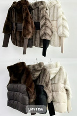  Faux Fur Hooded Puffer Jacket 