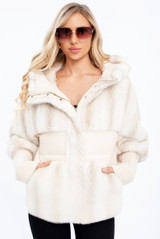  Faux Fur Hooded Puffer Jacket 