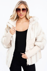  Faux Fur Hooded Puffer Jacket 