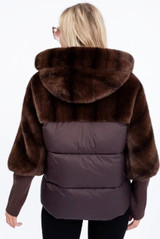  Faux Fur Hooded Puffer Jacket 
