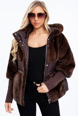  Faux Fur Hooded Puffer Jacket 