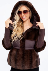  Faux Fur Hooded Puffer Jacket 