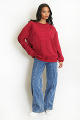 Embroidered Slogan Sweatshirt