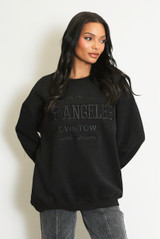 Embroidered Slogan Sweatshirt