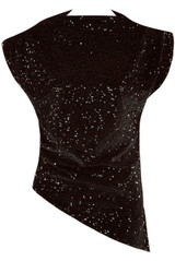 Velvet Sequin Asymmetric Top