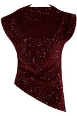 Velvet Sequin Asymmetric Top