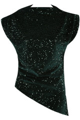Velvet Sequin Asymmetric Top