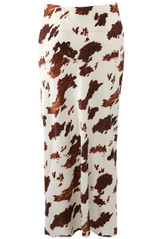 Cow Print Bias Midi Skirt