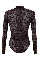 Zebra Mesh Twist Front Bodysuit