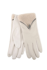 PU Borg Zip Front Glove 