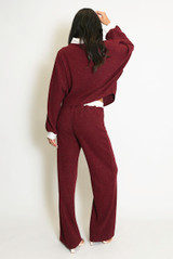 Lurex Contrast Cardigan And Trouser Set