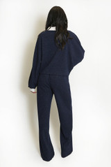 Lurex Contrast Cardigan And Trouser Set