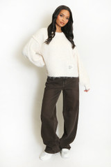 Slogan Tag Wool Blend Jumper