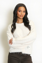 Slogan Tag Wool Blend Jumper