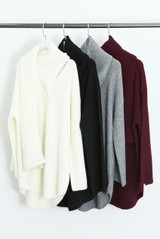 V Neck Oversized Jumper With Scarf Neck