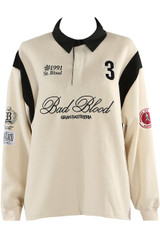 Slogan Contrast Collar Top