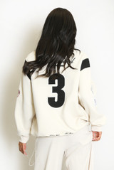 Slogan Contrast Collar Top