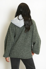 Borg Jacket with Contrast Hood