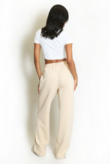 Pintuck Studded Wide Leg Trousers