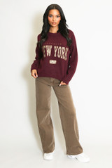 New York Slogan Wool Jumper