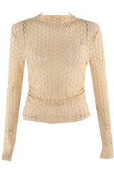 Lace High Neck Long Sleeve Top