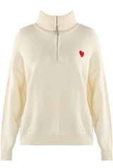 Half Zip Funnel Neck Wool Jumper