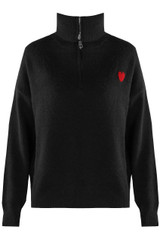 Half Zip Funnel Neck Wool Jumper