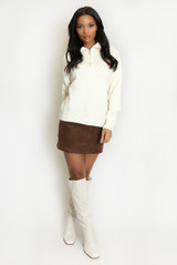 Half Zip Funnel Neck Wool Jumper