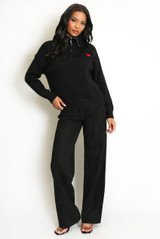 Half Zip Funnel Neck Wool Jumper