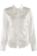 Satin Lace Hem Blouse