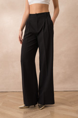 Tailored Pin Tuck Wide Leg Trousers