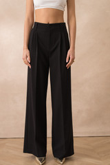 Tailored Pin Tuck Wide Leg Trousers