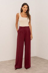 Tailored Pin Tuck Wide Leg Trousers