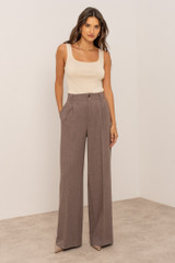 Tailored Pin Tuck Wide Leg Trousers
