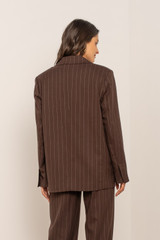 Pinstripe Single Button Blazer