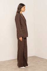 Pinstripe Single Button Blazer