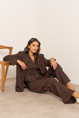 Pinstripe Single Button Blazer