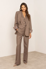Pinstripe Single Button Blazer