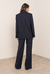 Pinstripe Single Button Blazer
