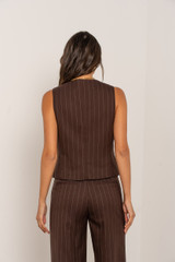 Pinstripe V Neckline Waistcoat