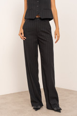 Pinstripe Straight Leg Trousers