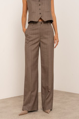 Pinstripe Straight Leg Trousers