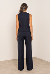 Pinstripe Straight Leg Trousers